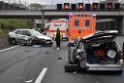 VU Auffahrunfall A 3 Rich Oberhausen kurz vor AS Koeln Dellbrueck P135